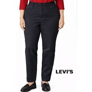 Levis Womens Pants Size 33 Black Twill Pockets High Rise Mom Straight Casual NWT